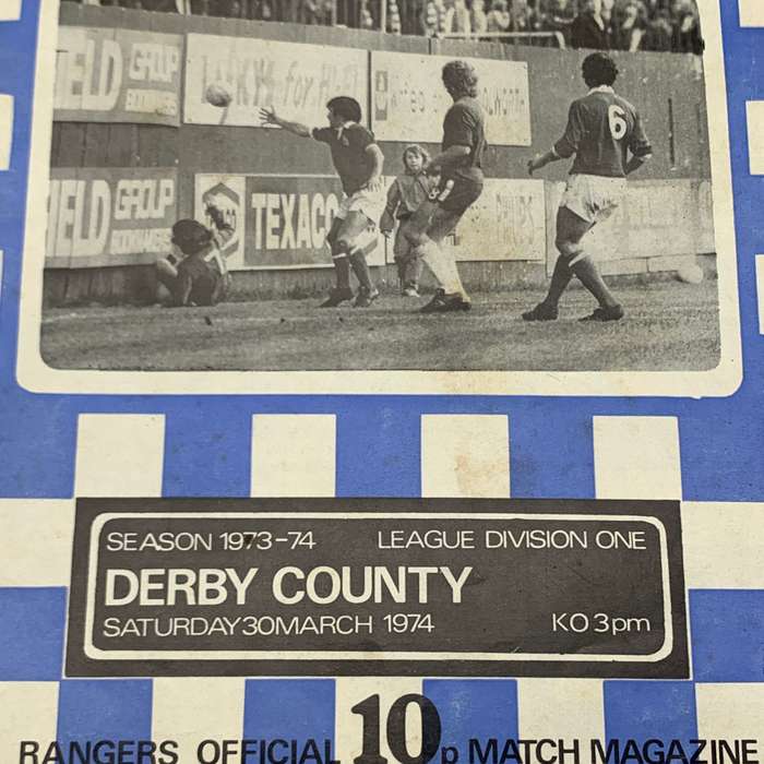 Soccer  '1974 Queens Park Rangers vs Derby County' Official Programme