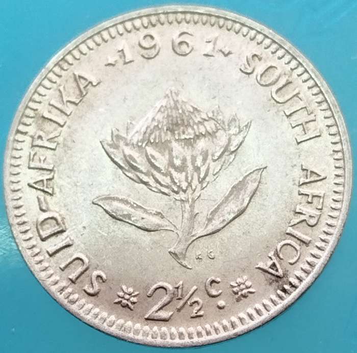 1961  2 1/2 Cent  Coin   SILVER   0.500             SUN16699~