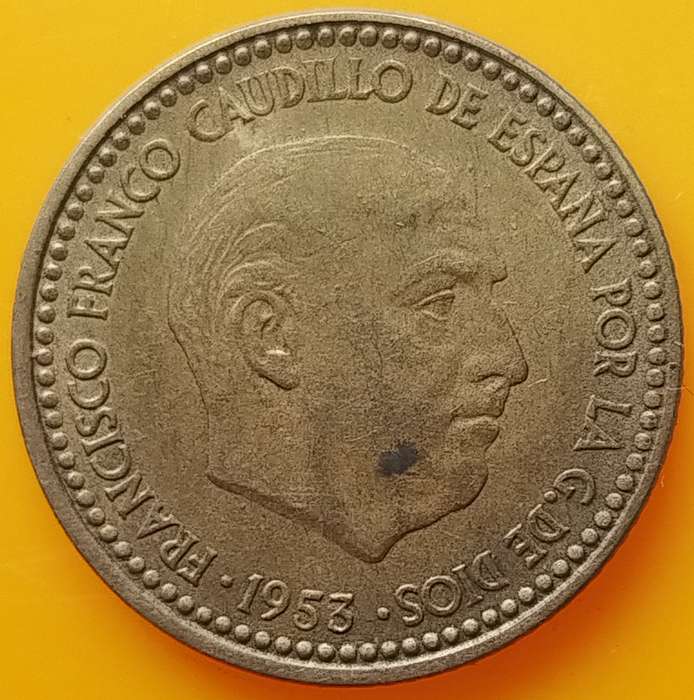 1953        Una Peseta  Coin       Spain         SUN17358~