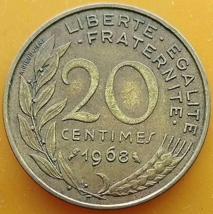 1968  20 Centimes Coin      France          SUN11972~