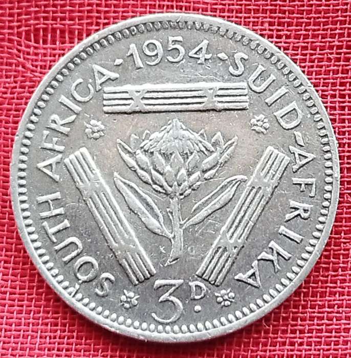 1954  Threepence Coin   ( SILVER   50% )             SUN15464~