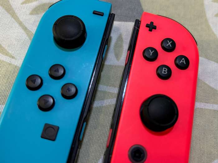 neon blue and red Joy-Con controller set for Nintendo Switch