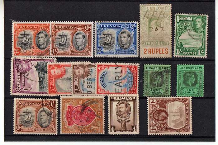BRITISH COMMONWEALTH-ASS KGV AND KGV1-VALUES TO 2 SHILLING,NOT CHECKED,DECENT CV I THINK