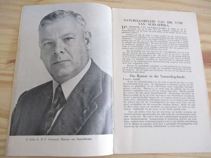 Verklaring van HF Verwoerd - Naturellebeleid van die Unie van Suid-Afrika