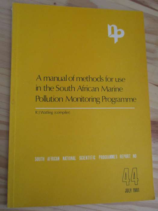 A manual of methods for use in the South African Marine Pollution Monitoring Programme