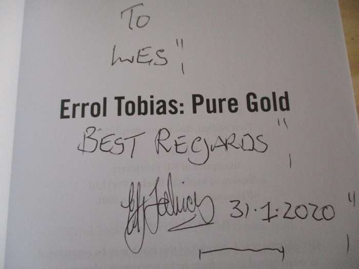 SIGNED. Errol Tobias  PURE GOLD