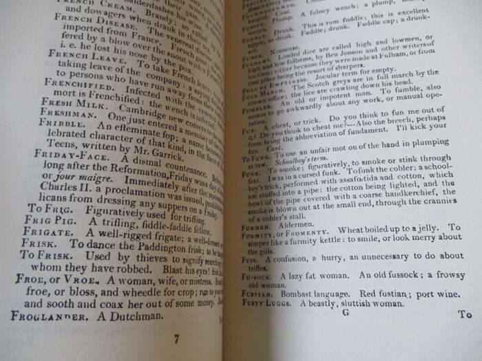 1811 Dictionary of the Vulgar Tongue
