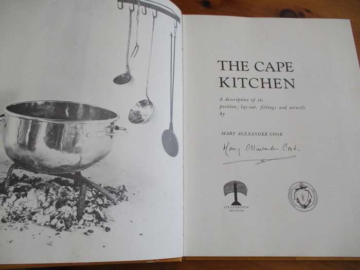 Signed Copy. THE CAPE KITCHEN. Mary Alexander Cook