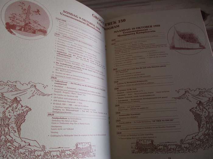 GROOT TREK GEDENKPROGRAM 1838-1988. Bloemfontein / Winburg