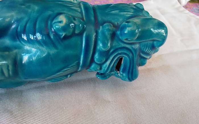 Vintage Balboa Hand Made Turquoise Foo Dogs