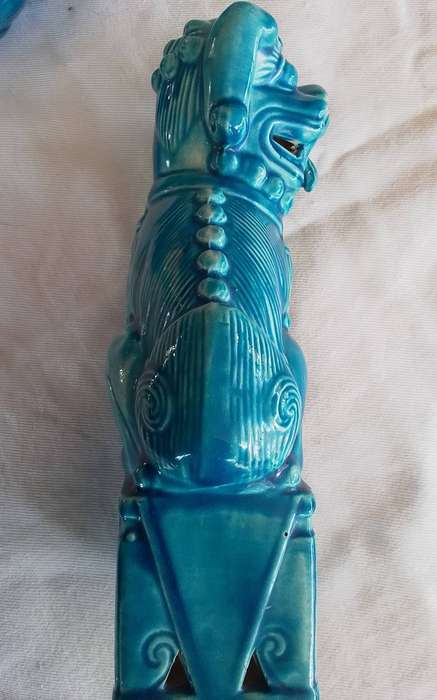 Vintage Balboa Hand Made Turquoise Foo Dogs