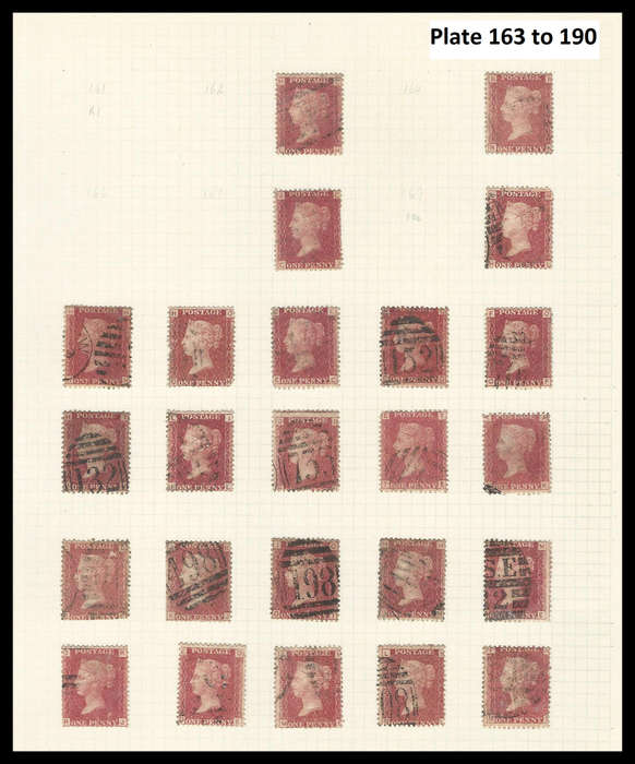 Great Britain.  126 Different Penny Reds as per 5 scans.