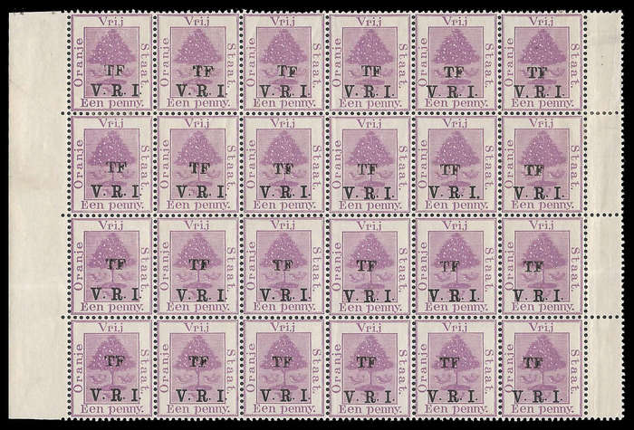Orange Free State.  1900.  Block of 24.  Cat.value R2 000-00+.