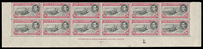 Ascension. Plate Block / Imprint Block.  Cat.value R12 600-00.  UM.