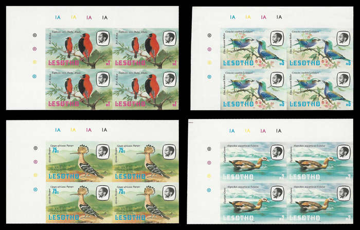 Lesotho. Imperforated Control Blocks.  Complete set of 14.