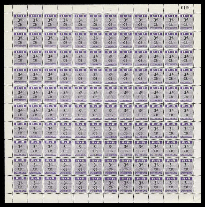 Rhodesia Railways  Chisamba, Northern Rhodesia.  Complete Sheet.