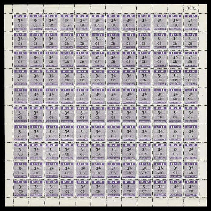 Rhodesia Railways  Chisamba, Northern Rhodesia.  Complete Sheet.