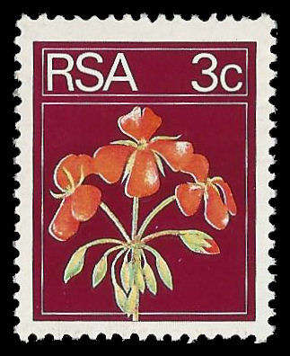 Republic of South Africa.  Barest trace of Maroon Inscription.  Cat.value for compl. missing R2 500.
