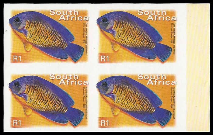 Republic of South Africa.  7th Definitive Imperforated Marginal Block of 4.  UM.