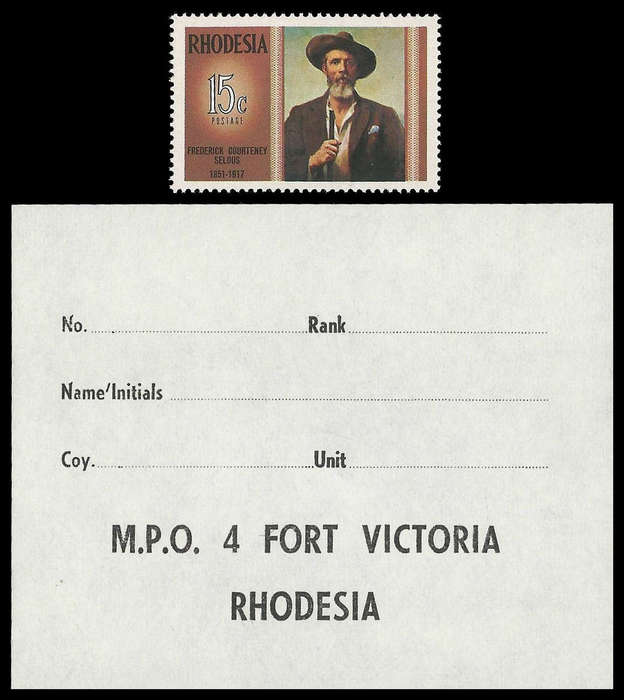 Rhodesia Bush War.  Military Post Office label.  Fort Victoria.