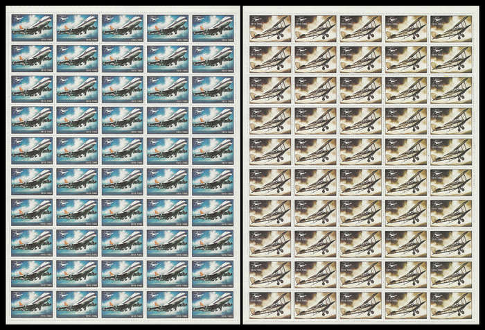 South Africa.  Railways  Labels.  2 Complete Sheets of 50 (total of 100 labels).