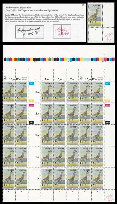 Proofs ex the S.W.A. Archives.  Unique Signed / Approved part sheet.
