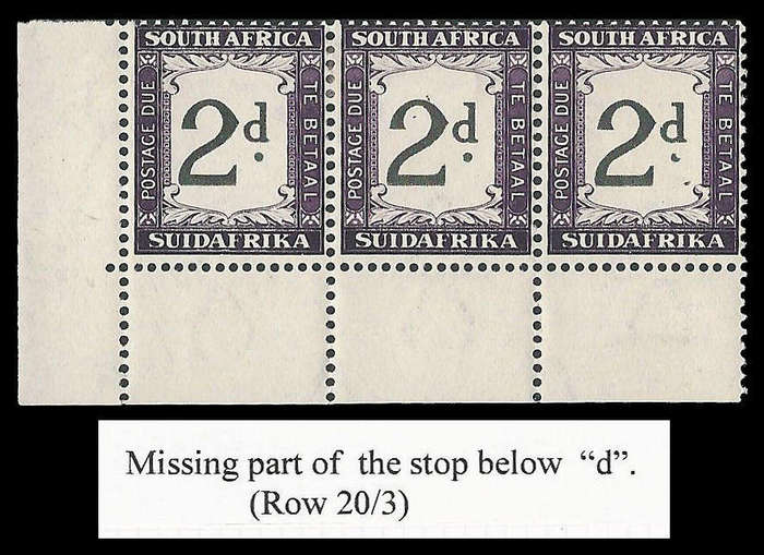 Union of South Africa. Postage Due. INV WMK with variety.   Cat.value as basic R3 360-00.