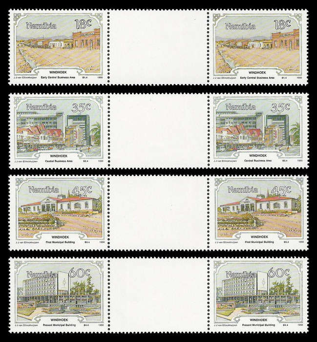 Namibia - Proofs.  1990 Windhoek.  Cat.value R2 500-00.   Complete set of Gutter Pairs.  UM.