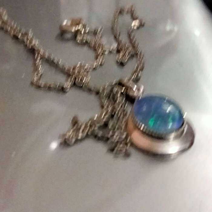 Sterling Silver Opal blue firelight tear drop Pendant Necklace+A ChainLOOK at my Buy Now  NO WAITING