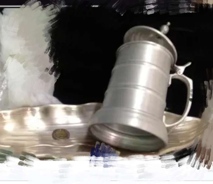 EPNS 1  Bedford plate Dish Bun Feet +1 Stein lid see through glass bottom
