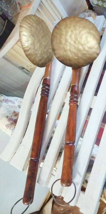 2  Brass Spoons big to hang in Wall  Look at my Buy Now listings No Waiting