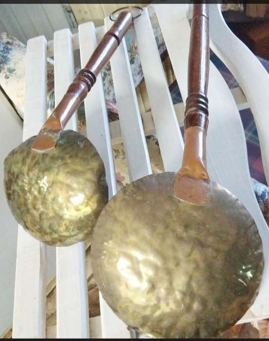 2  Brass Spoons big to hang in Wall  Look at my Buy Now listings No Waiting