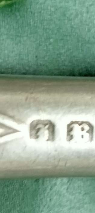 ANTIQUE STERLING SILVER 1800 clear Hallmarked Meat Serving fork intricately Embossed - ring handle