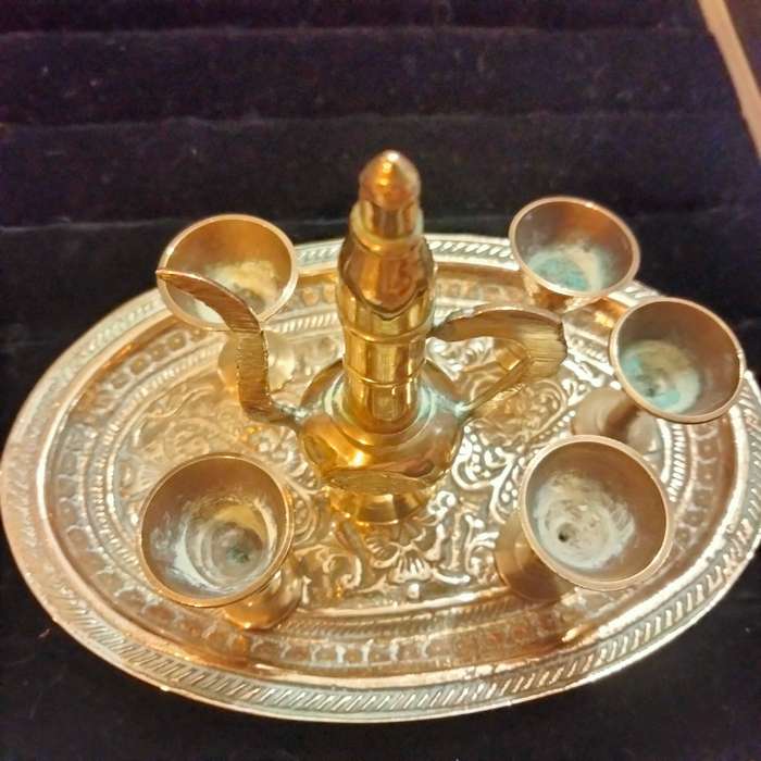 Brass MINIATURE - Tea Set 7 small pieces FAB GIFT