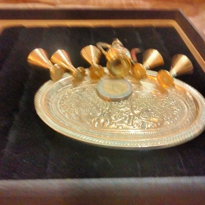 Brass MINIATURE - Tea Set 7 small pieces FAB GIFT