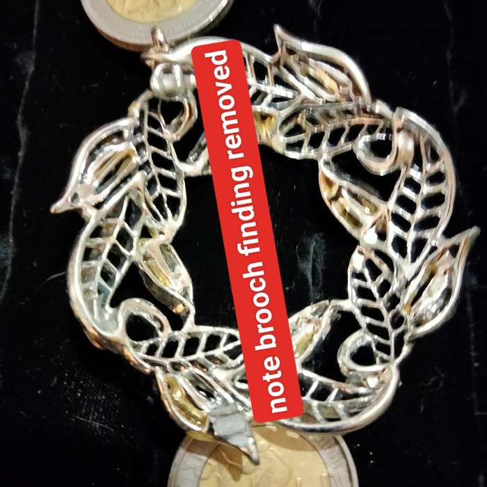 Necklace WREATH Celtic knot  Circle  leaves cut out+Rhinestones ADDED  modern belcher chain