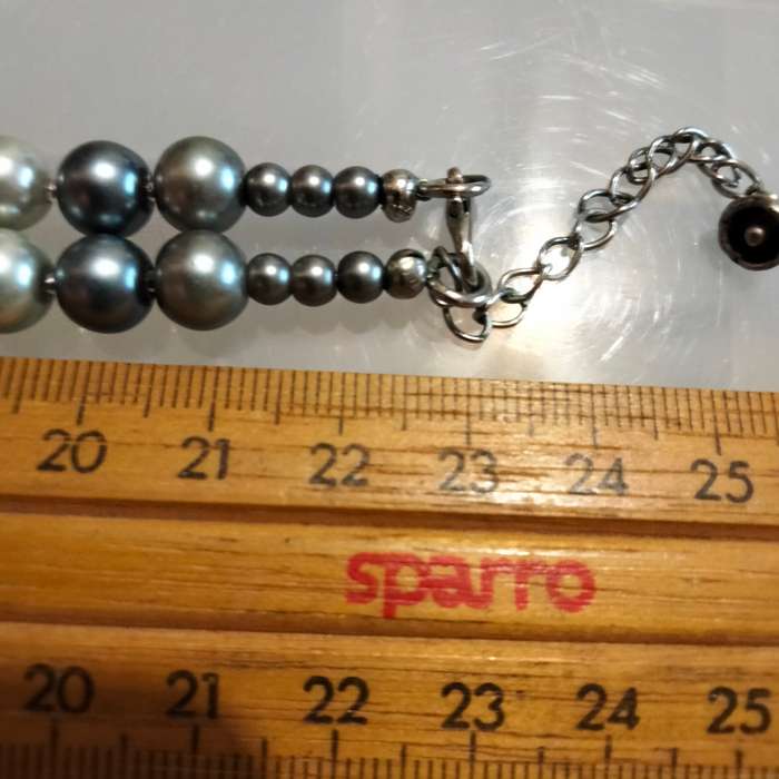 Necklace Silver hues Blueish Silverish Synthetic Pearls LOOK at my BUY NOW - NO WAITING