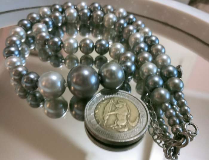 Necklace Silver hues Blueish Silverish Synthetic Pearls LOOK at my BUY NOW - NO WAITING