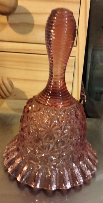 Fenton Glass Bell-Vintage Button+daisy Ribbed handle ruffled+Clanger LOOK at my BUY NOW-NO WATING