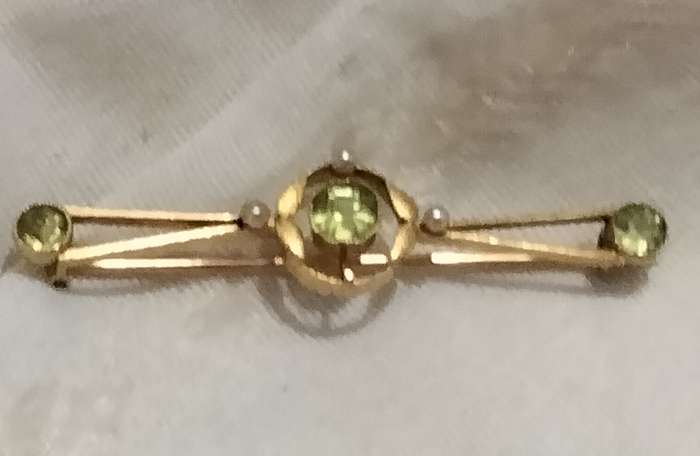 Vintage Citrine glass stones+Faux pearls Brooch Gold tone LOOK At My BUY NOW-NO WAITING