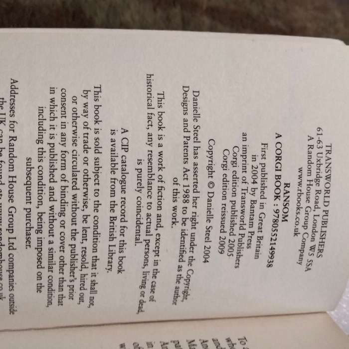 Danielle Steel -Country -Ransom -Lone eagle Softcover pre-owned LOOK At My BUY NOW LISTINGS NOW WAIT