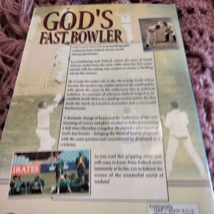 1 book Autobiography Peter Pollock GOD'S FAST BOWLER - Pictures - PB 2001 Pre-owned softcover