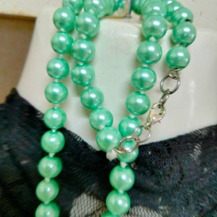 Pearls faux Aqua+Pendant Tibetan style Black onyx fauxLOOK At My BUY NOW LISTINGS NO WAITING