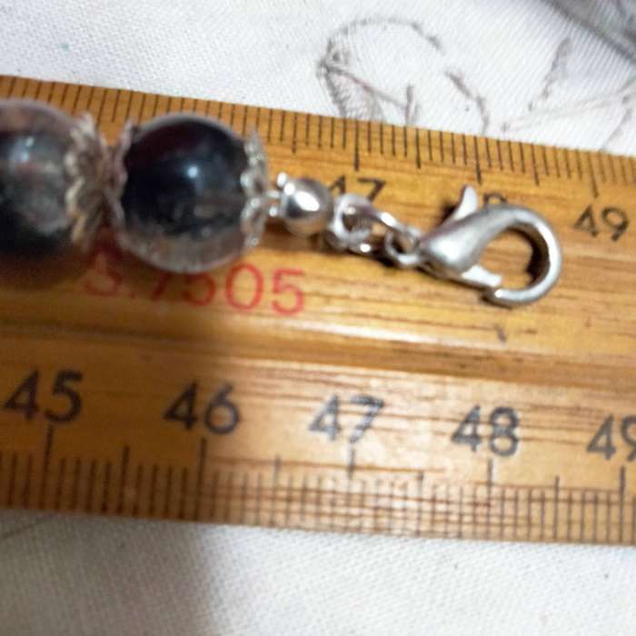 black clear crushed sparkling beads and silver tone spacers