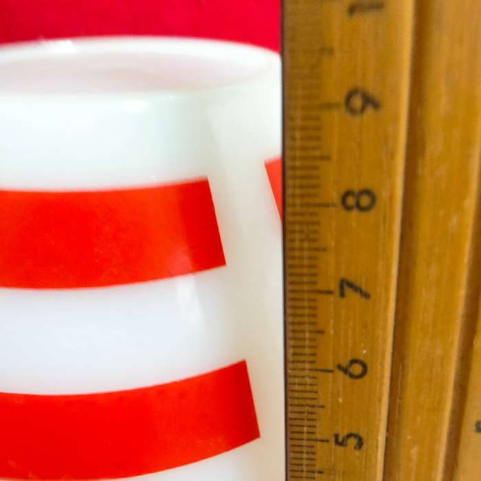 4 Milk Glass Mixing Bowls-Sunbeam 22-2Red Stripe 1no.13 no maker+sauceLOOK At My BUY NOW  NO WAITING