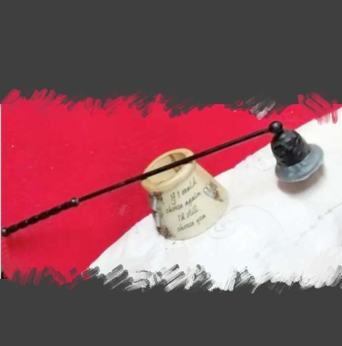 2 items 1 French label inside Candle Snuffer LeFamillie -Flower handle barley twist+ 1 candle holder