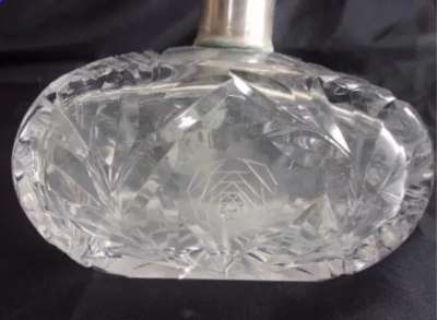ANTIQUE 1920s ROYAL BRIERLEY ROSE CUT GLASS CRYSTAL PERFUME ATOMISER No Pump