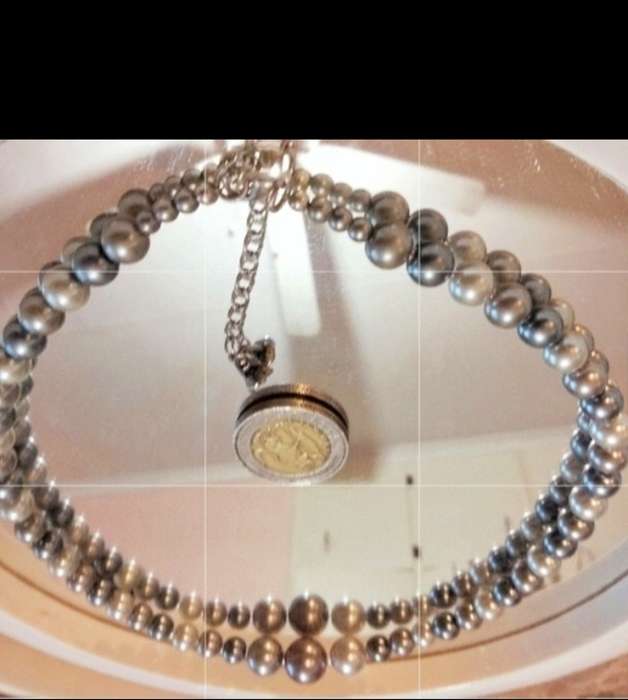 Necklace Silver hues Blueish Silverish Synthetic Pearls LOOK at my BUY NOW - NO WAITING