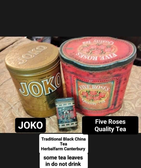 Tins -3 Tea - I  Traditional Black China Tea -1 Five Roses 1 JOKO