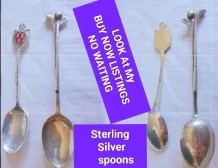 4 Antique STERLING SILVER Serving flatware LOOK AT MY BUY NOW LISTINGS NO WAITING